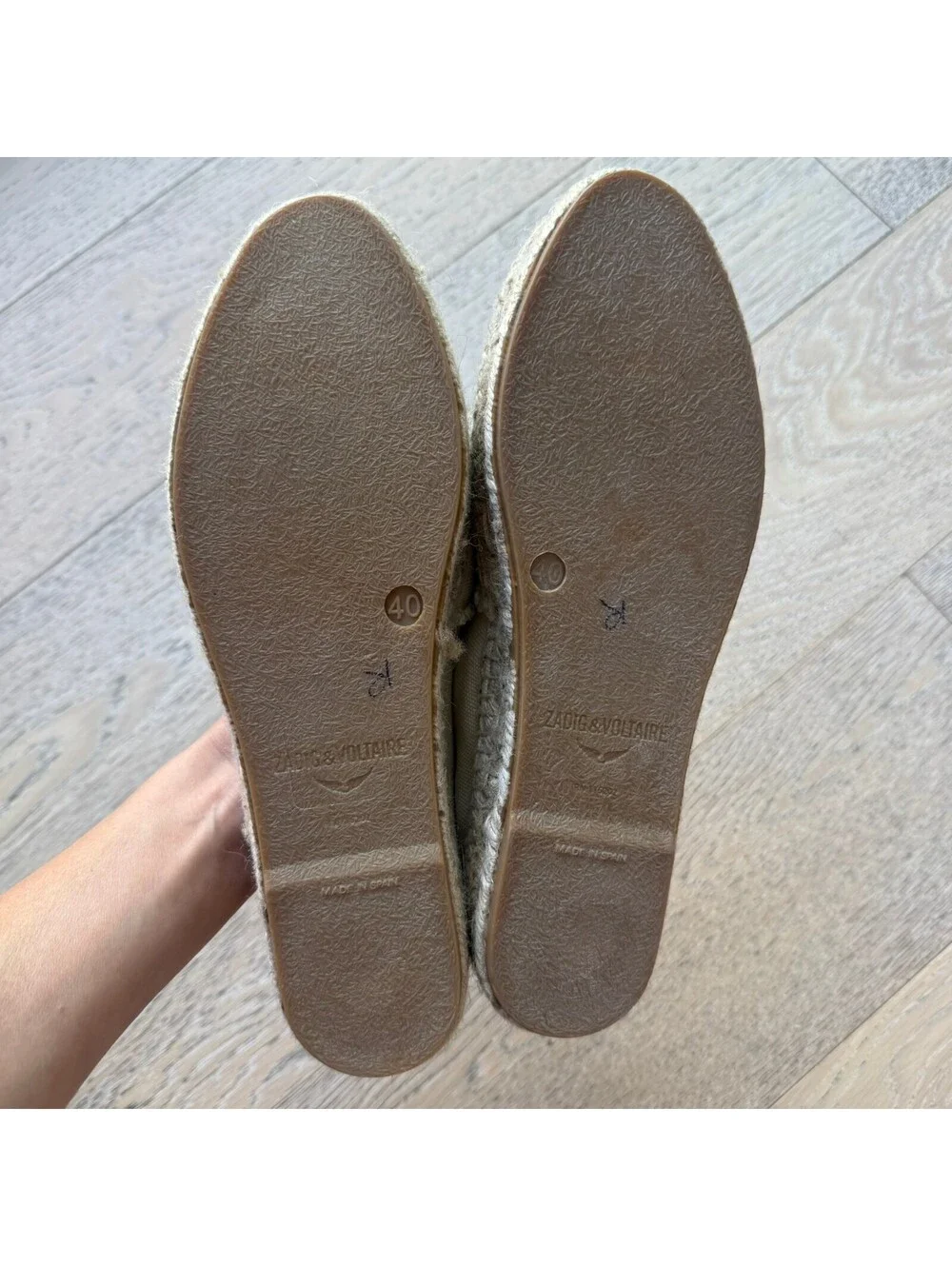 Zadig & Voltaire Women's Angel Wings Canvas Espadrilles Size 40
